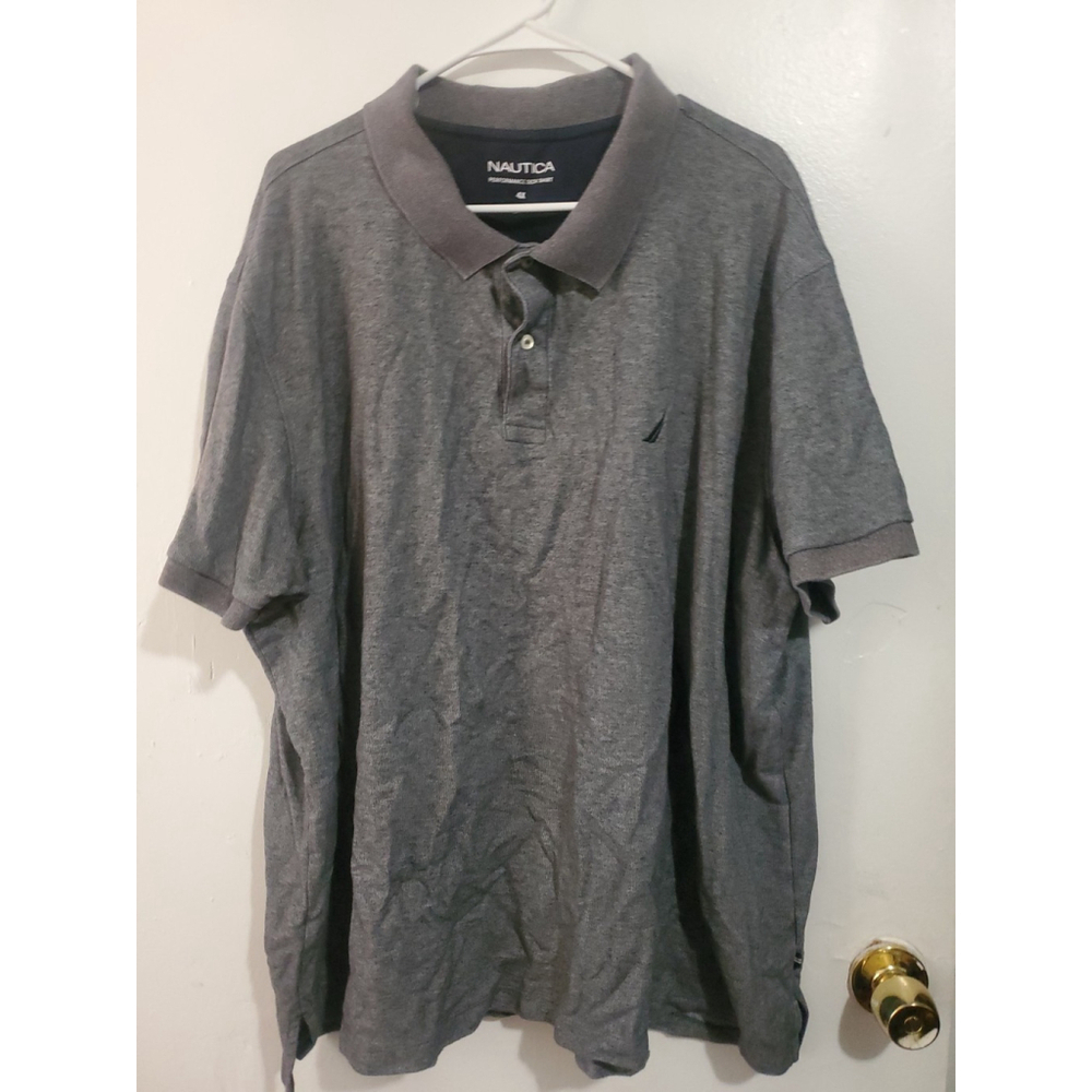Nautica Grey Performance Deck Shirt Slim Fit Polo 4X
